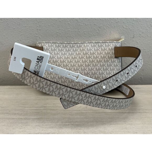 Michael Kors 556137C 001 Sz L/XL Black Signature MK Allover Print Belt Bag - Picture 3 of 11